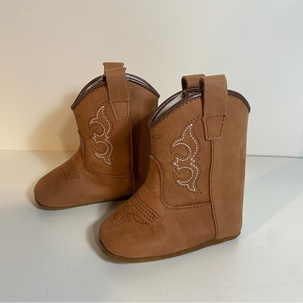 MaMTaKoN Real Leather Soft Sole Cowboy Baby/Infant Boots Size 0-6 Months